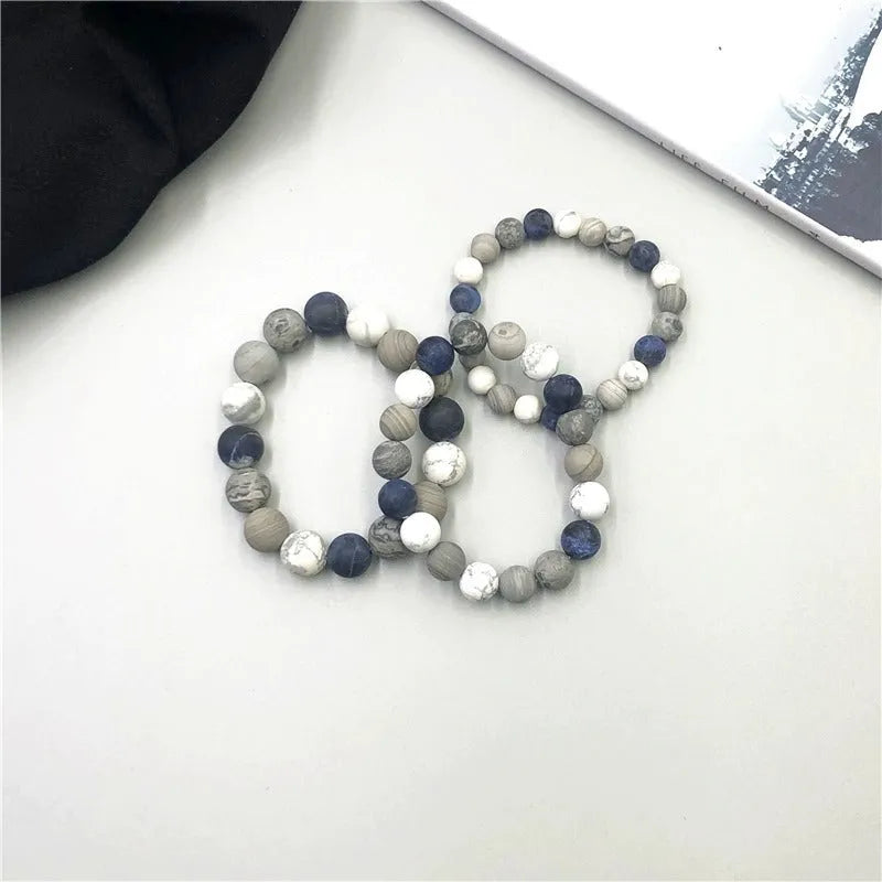 Handmade planet stone starry bracelet with U-shaped design for men