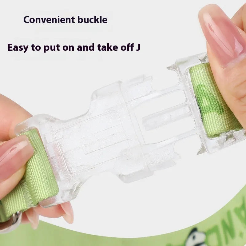 Adjustable nylon dog collar with cartoon gradient printing in gradient colour and Panda Green options