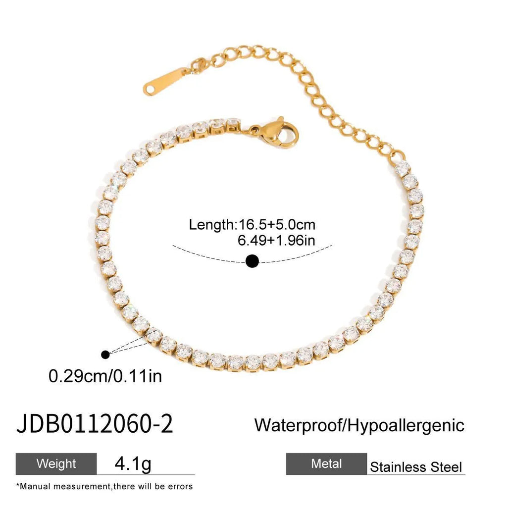 Women's stainless steel bracelet with electroplated metallic finish in European and American style