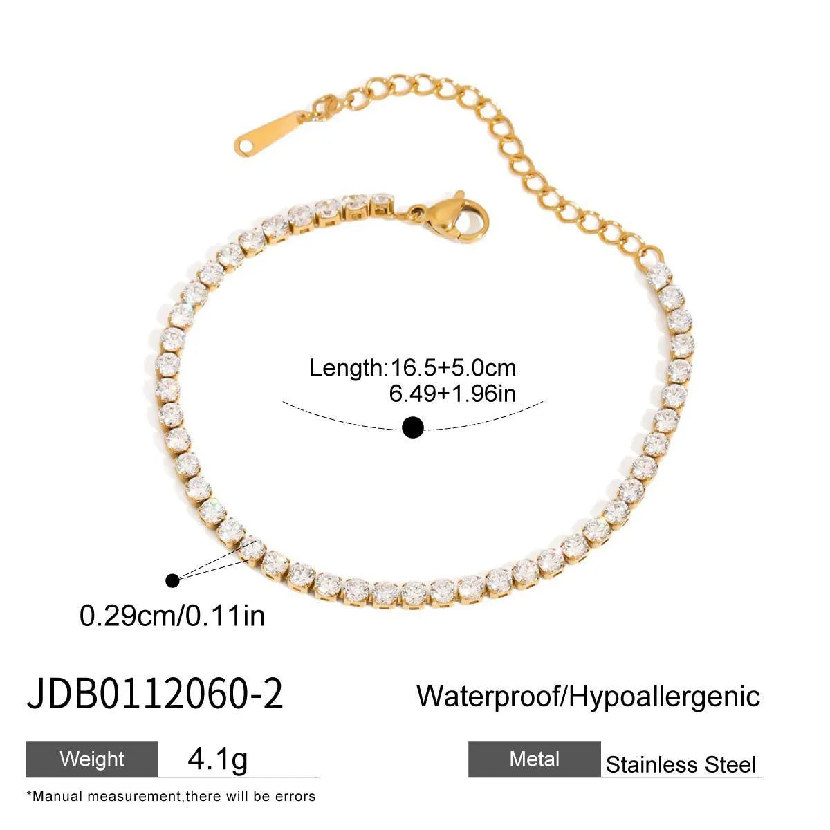 Women's stainless steel bracelet with electroplated metallic finish in European and American style