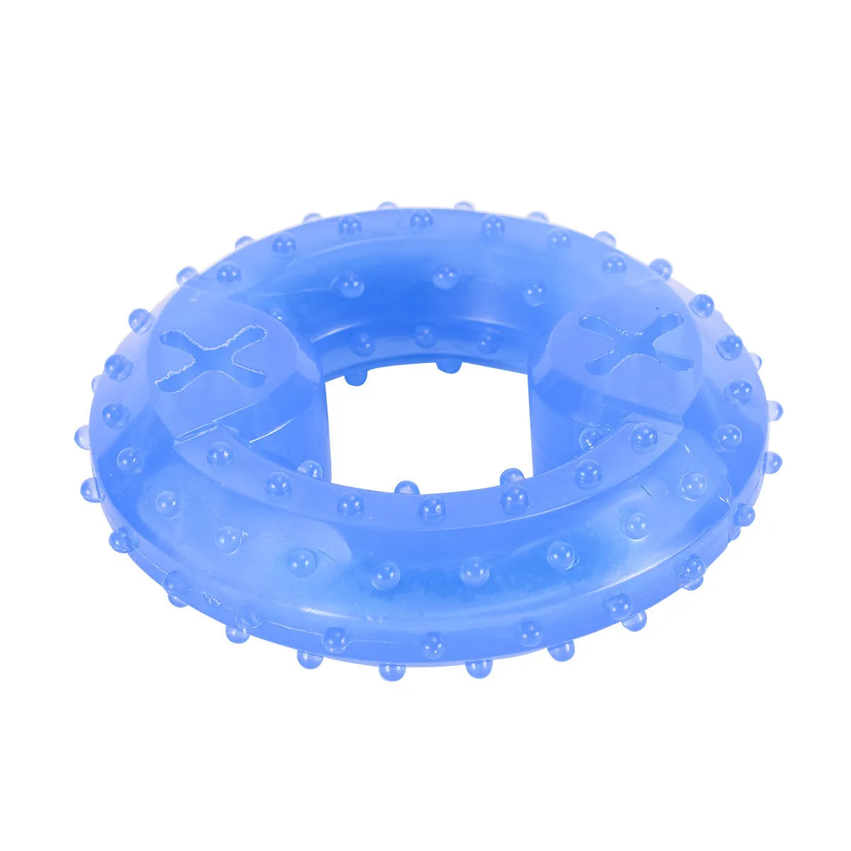 Pet teether cooling chew toy for dogs in Bones shape with blue non-toxic outer layer and water filling