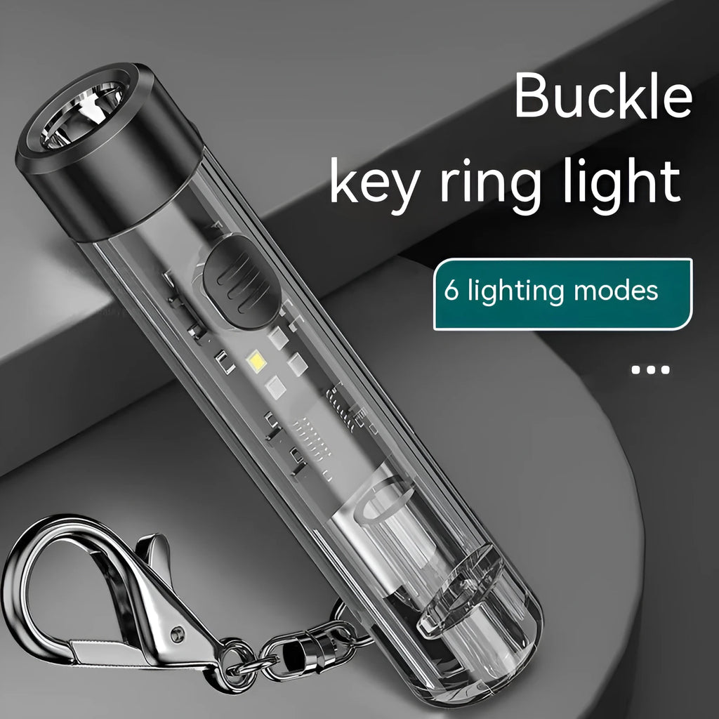 Black portable outdoor flashlight with USB charging port and compact plastic design