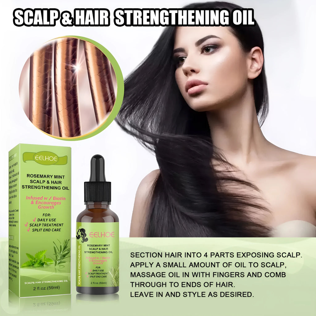 59ml Rosemary Mint Hair Growth Fluid bottle for scalp massage and hair care