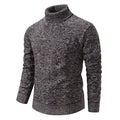 Men's solid color sweater, slim fit pullover, in 6615 Black, brown, and dark gray, made of polyester fibre