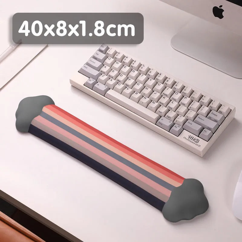 Silica gel wrist rest mouse pad and keyboard support set with pastoral cloud design