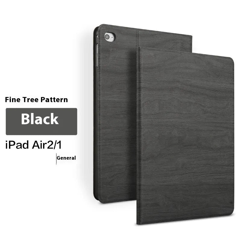 Universal iPad protective cover with sleep bracket in black imitation leather