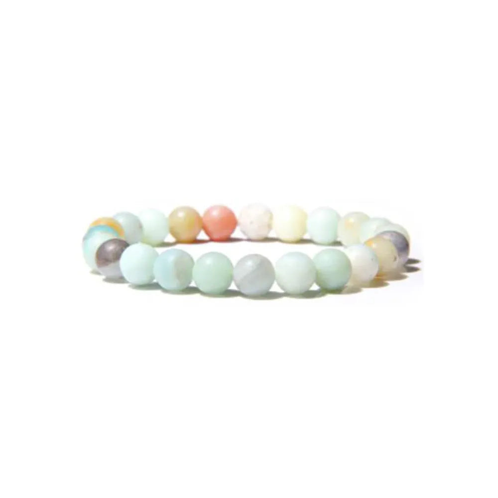 Handcrafted 8mm natural stone bead bracelet for girls with multiple agate colour beads