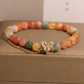 Women's Fu Lu Shou crystal bracelet with a cartoon-style V-shaped zircon charm.
