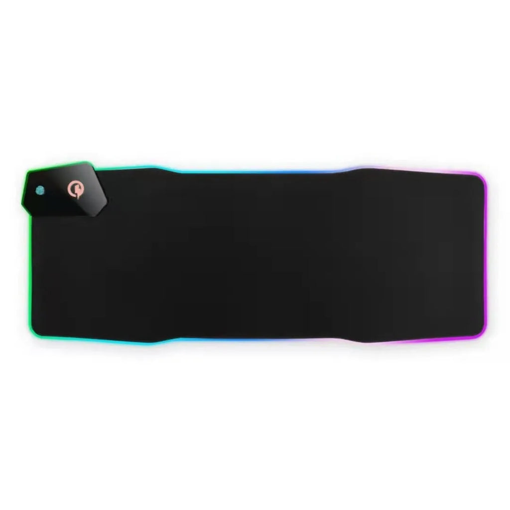 Black mech-style gaming mouse mat with water-repellent surface and TYPC interface connector