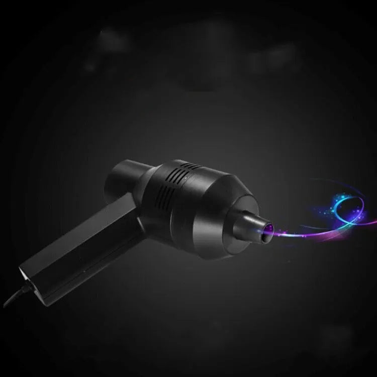 Black desktop mini vacuum cleaner for electronics and keyboard cleaning