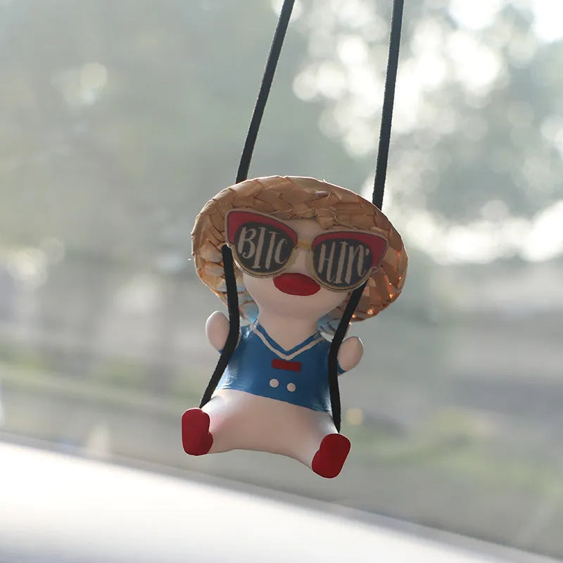 Car mounted gypsum aromatherapy pendant with cartoon design in four style options