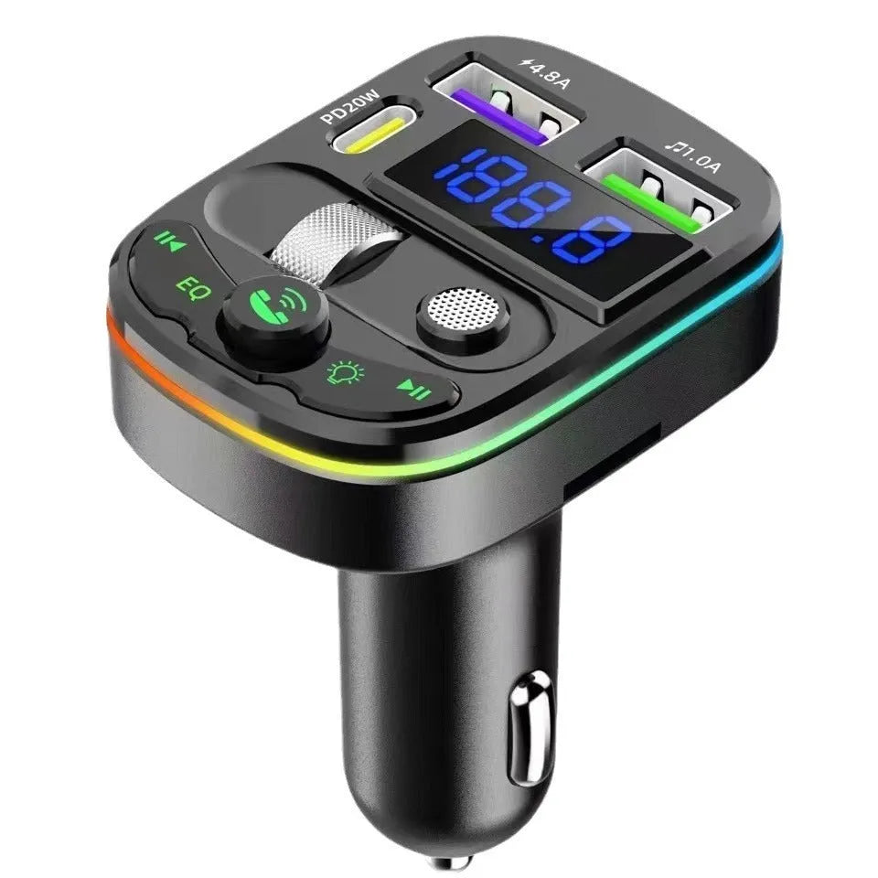 Q28 Bluetooth car receiver with MP3 playback, voltage display, and ABS plastic case