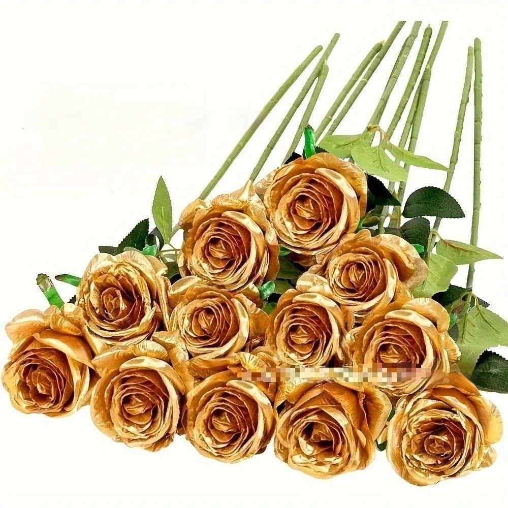 Single stem silk rose artificial flower in various colours for wedding home decor, 15g weight