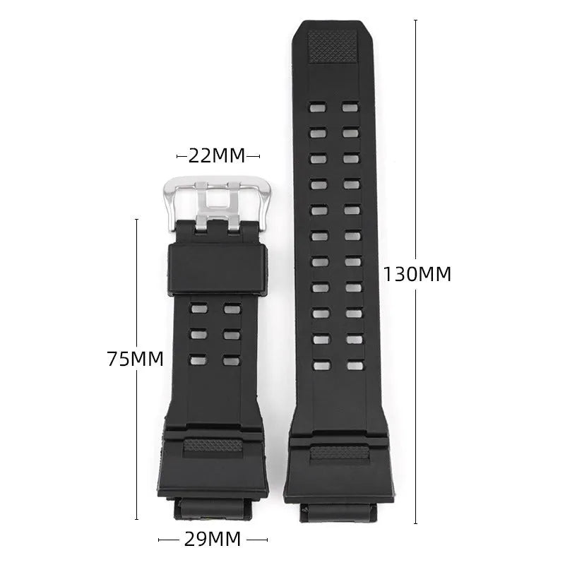 Camouflage pattern TPU watch strap with silver buckle on a 20mm watch lug