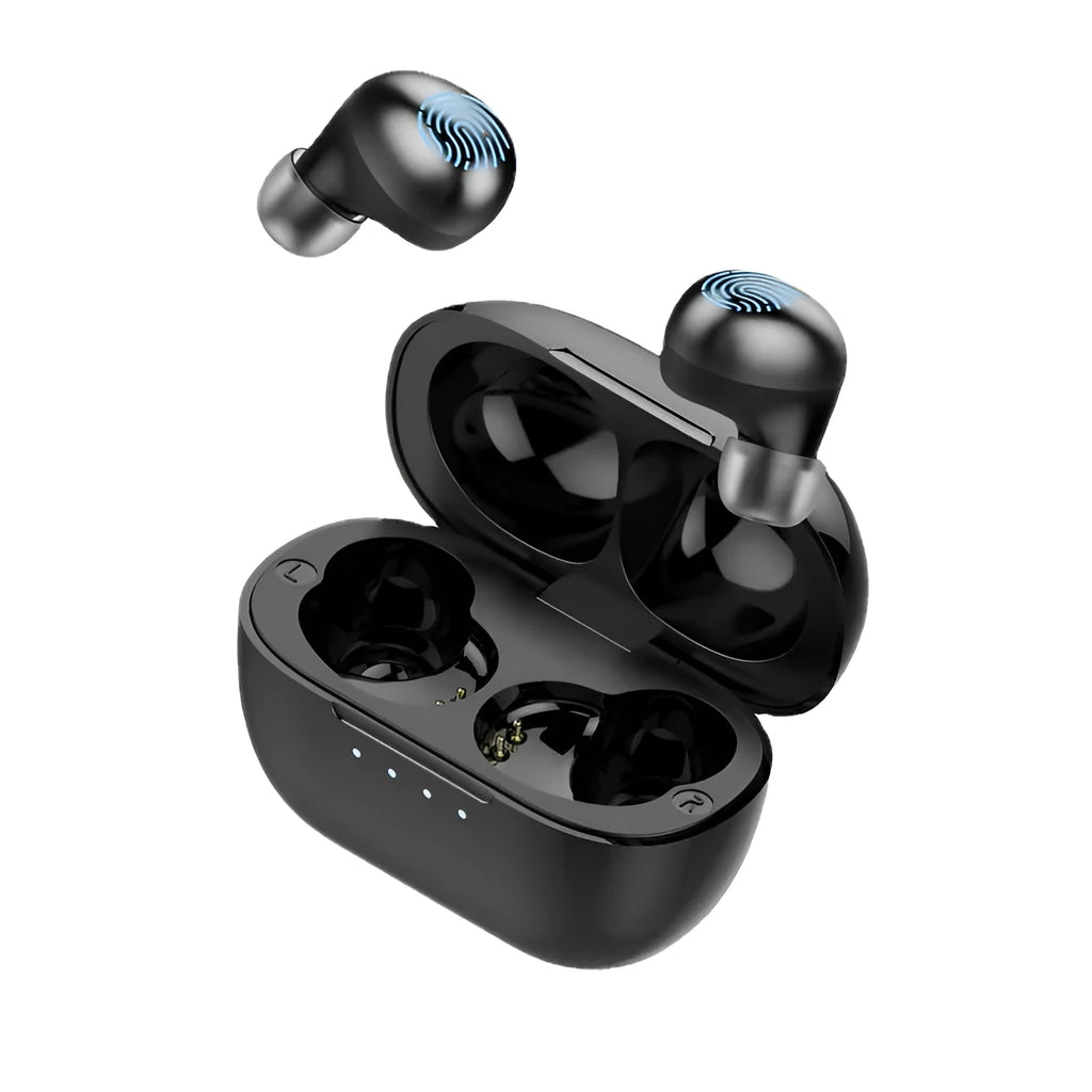 Wireless Bluetooth earbud headset stereo bilateral earplug style Black colour