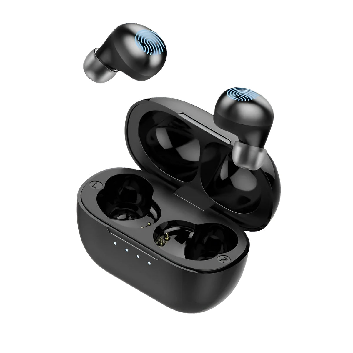 Wireless Bluetooth earbud headset stereo bilateral earplug style Black colour