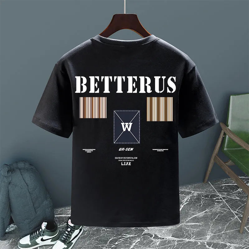 Men's striped casual loose fit jacket with graphic design options in black and white colourways