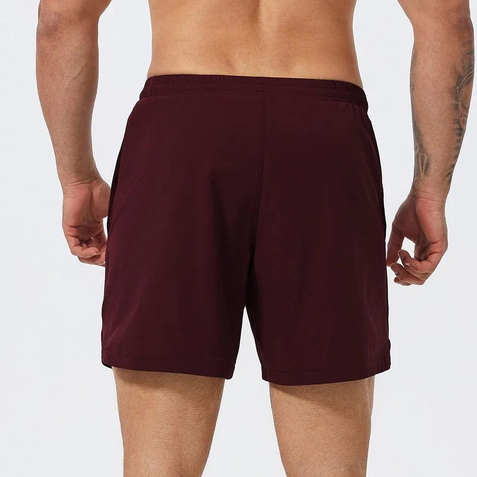 Men's nylon sports shorts in black, grey, red or blue for basketball tennis running