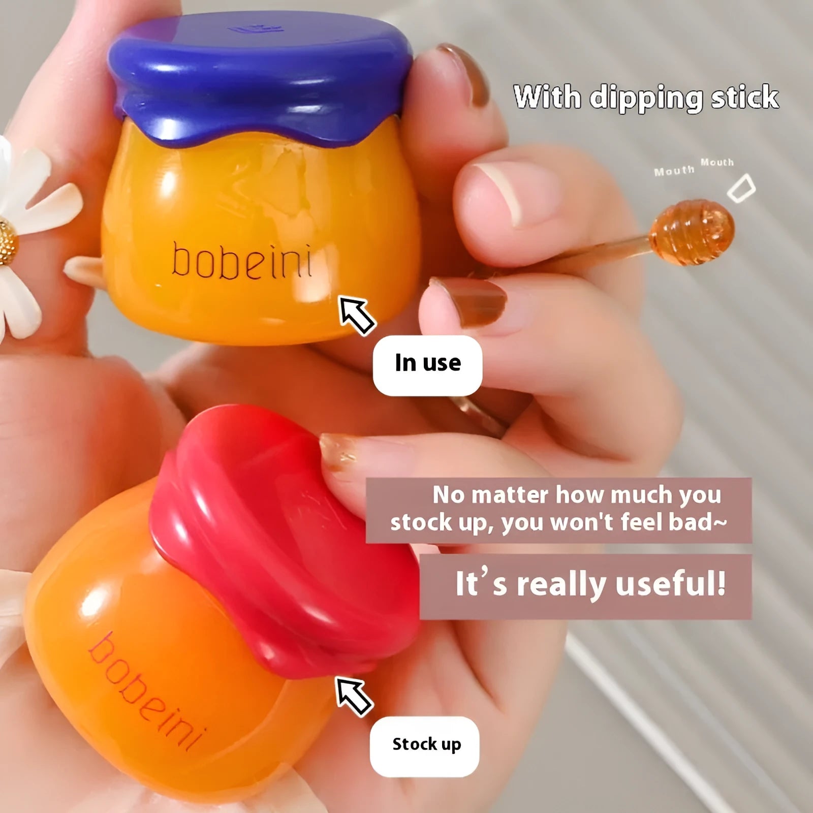 Vaseline Nourishing Honey Pot Lip Balm 9g pot with small brush
