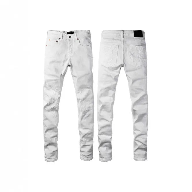 Men's black slim fit stretch skinny jeans with straight leg retro design