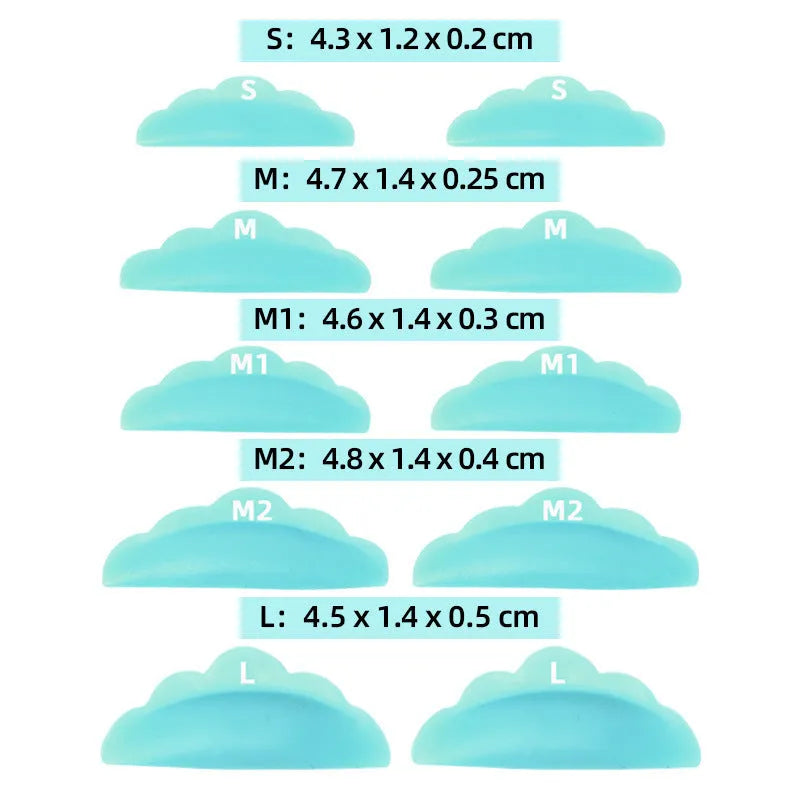 Silicone gasket set for eyelash planting false eyelash aid tool blue green pink rose red transparent