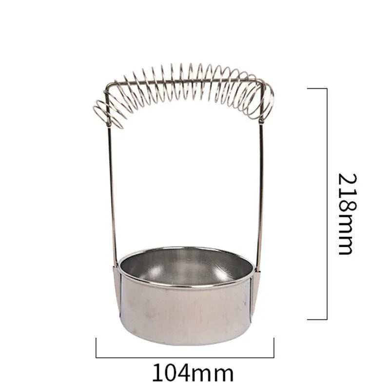 Silver stainless steel oil painting pen washer with a brush clamp and leak-proof plugs