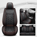 Full-leather car seat cushion with contrast stitching in multiple colour options