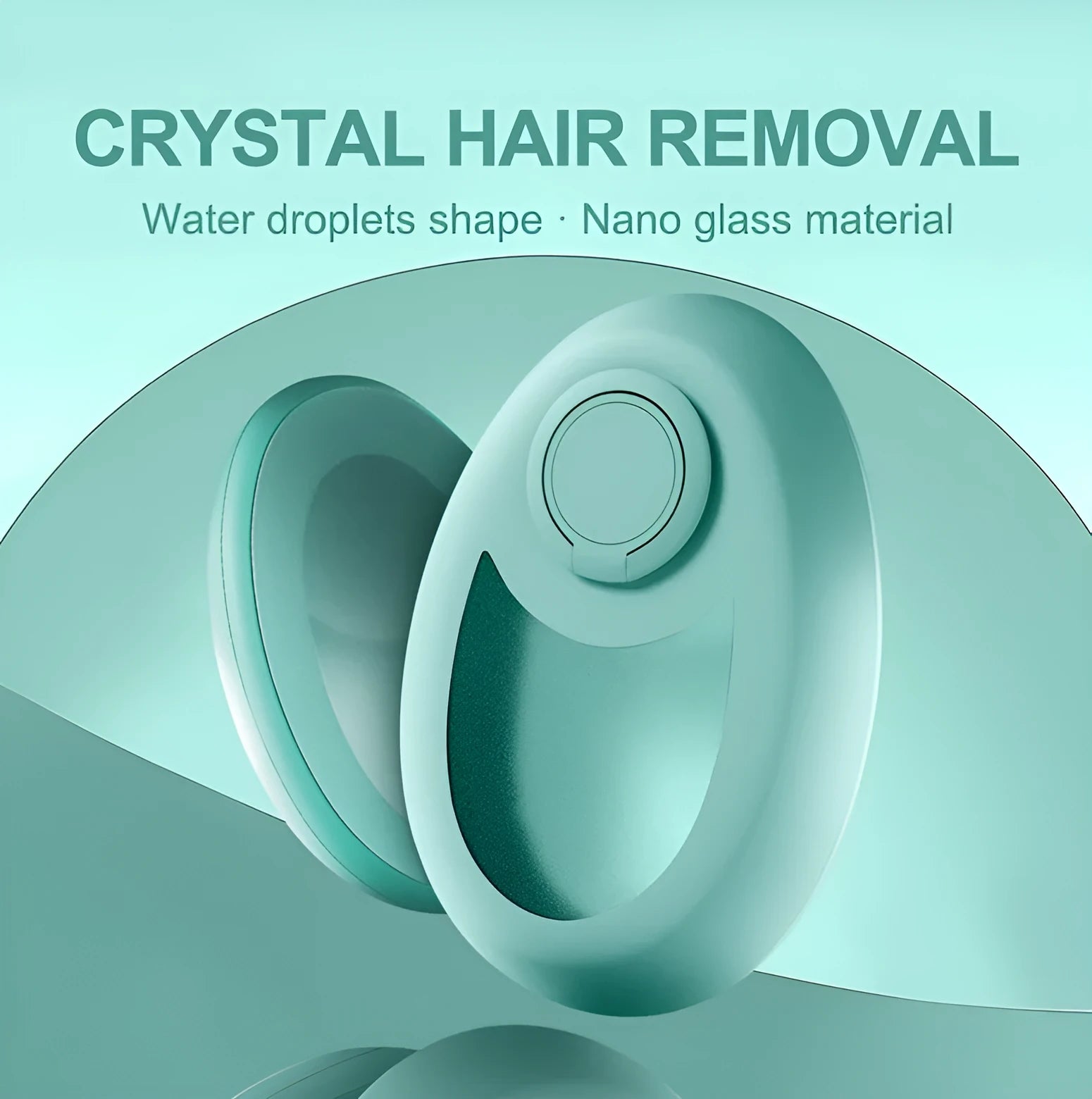 CJEER crystal hair removal tool with nano-glass surface and metal finger ring in green colour