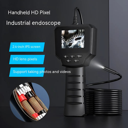 Waterproof HD endoscope inspection camera with 8mm probe for automotive and plumbing diagnostics