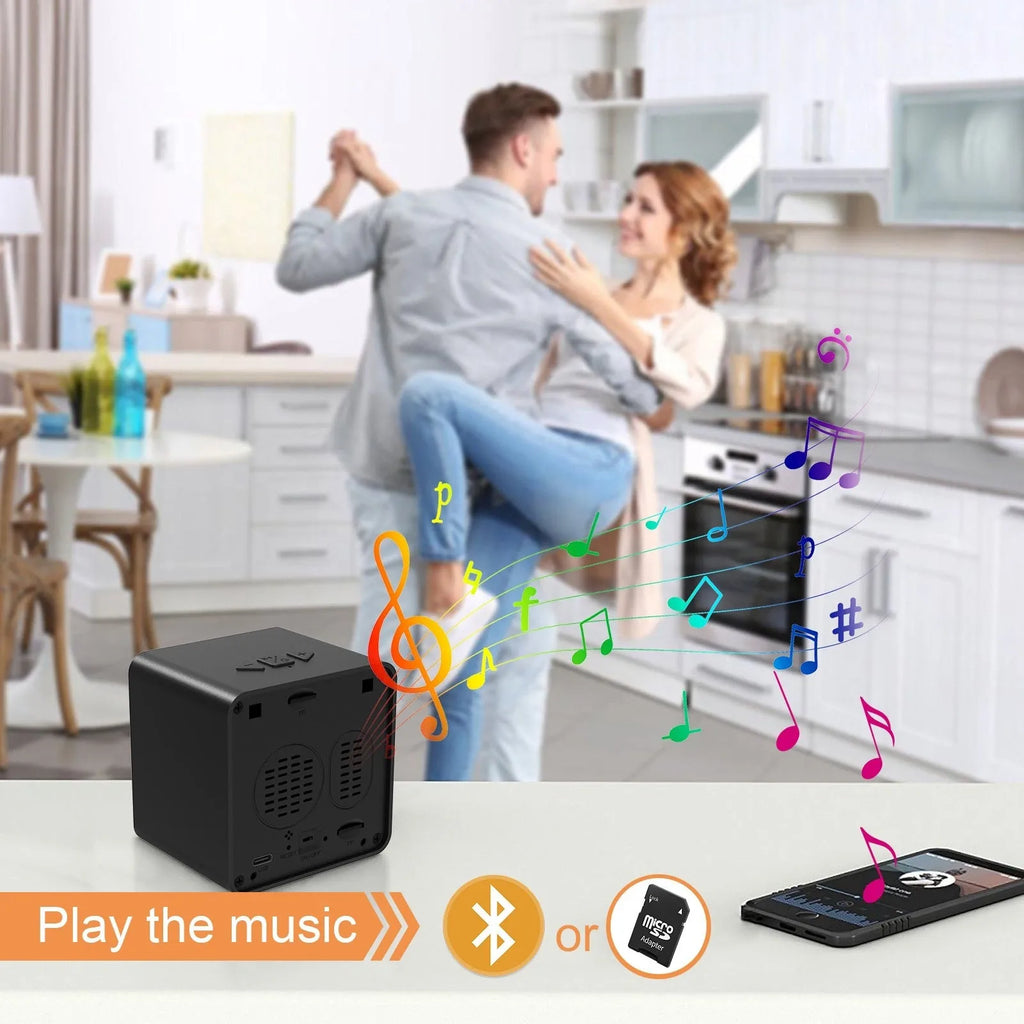Wireless HD surveillance camera with compact dimensions for indoor security monitoring