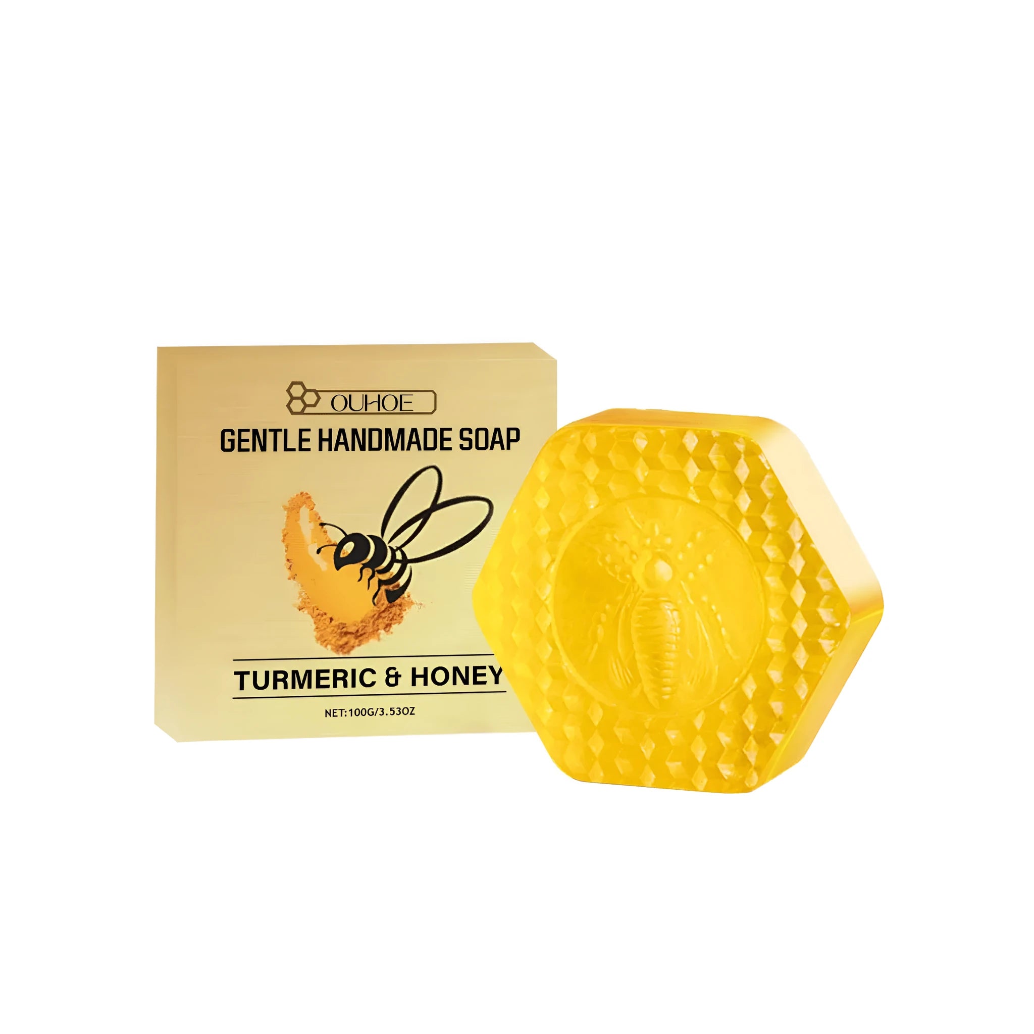 100g turmeric detoxification soap bar with honey ingredients