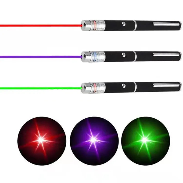 3-pack metal single point laser pens for dogs and cats in three colour options