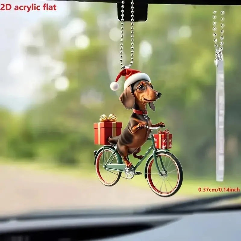 Personalised acrylic dog car decoration pendant with thickness choice 3mm or 4mm, multiple style options