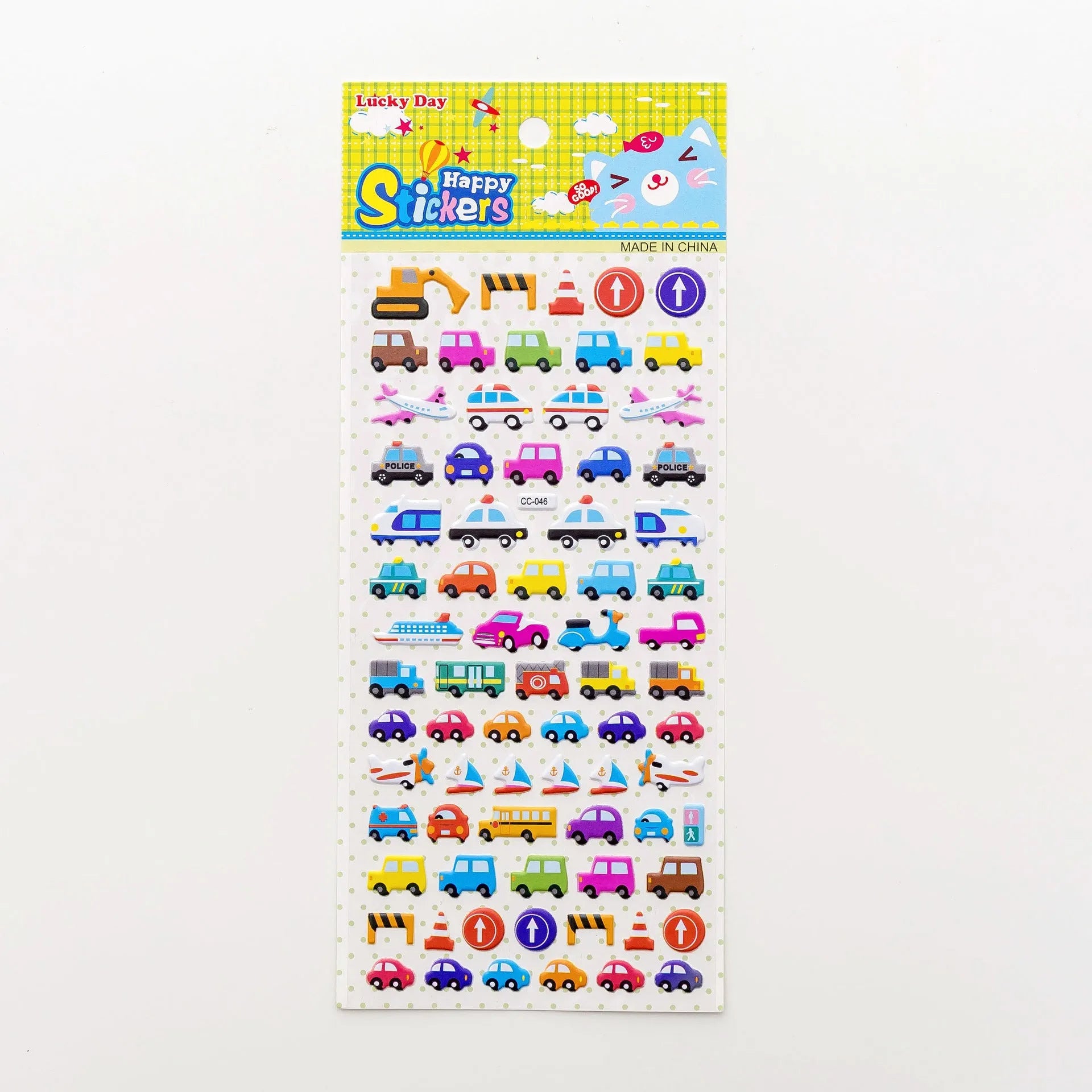 Cartoon three-dimensional bubble stickers sheet showing alpaca, forest animals, and dinosaur designs for hand account decoration