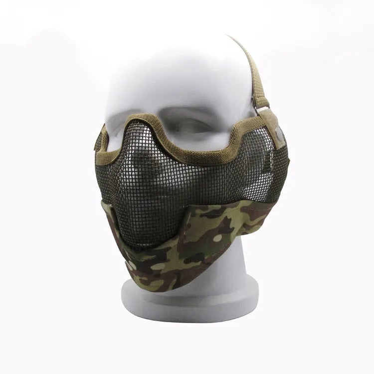 Carbon steel protective face mask with head-mounted design in multiple colour options