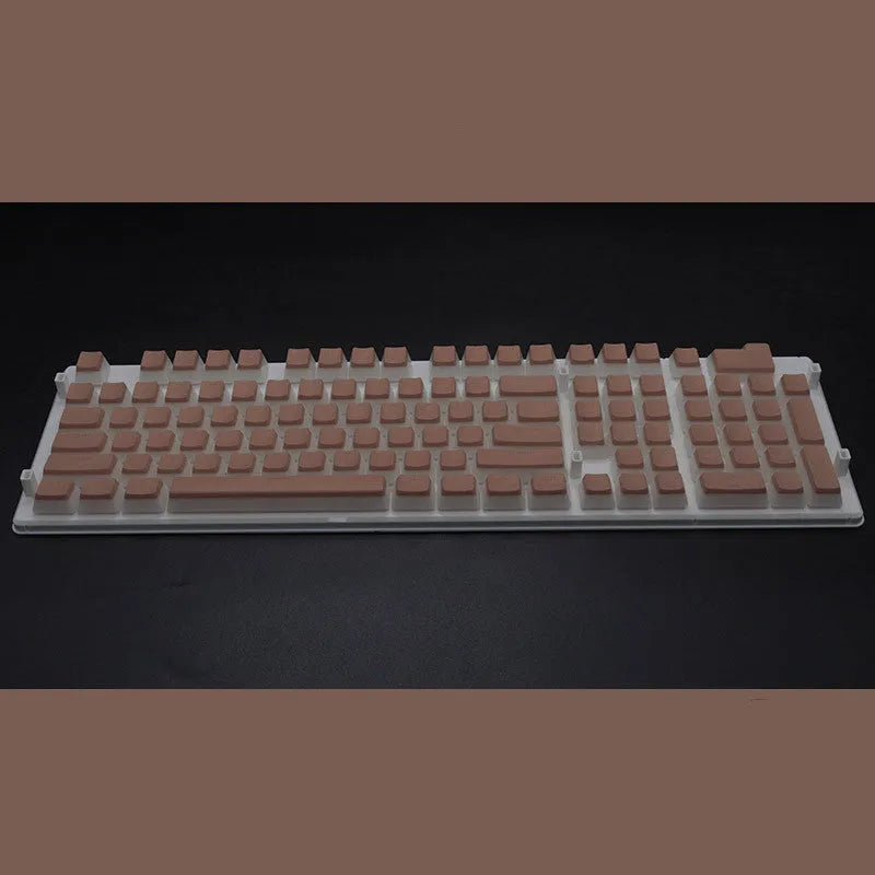 Set of 108 translucent pudding-style PBT keycaps for mechanical keyboards in assorted colours.