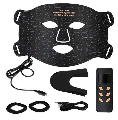Infrared colour light skin rejuvenation apparatus with face mask kit in black and white colour options