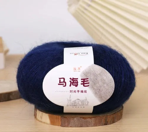Mohair wool ball for DIY hand-woven scarf kit in one of 34 available colours