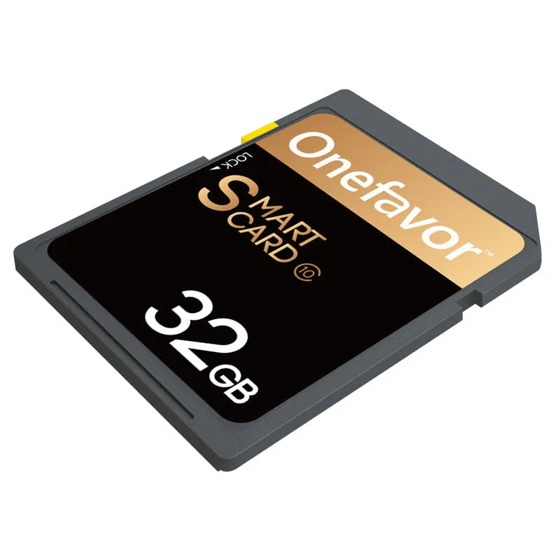 Mercedes-Benz SD to PCMCIA adapter card with stainless steel housing and inserted 32GB SDHC memory card.