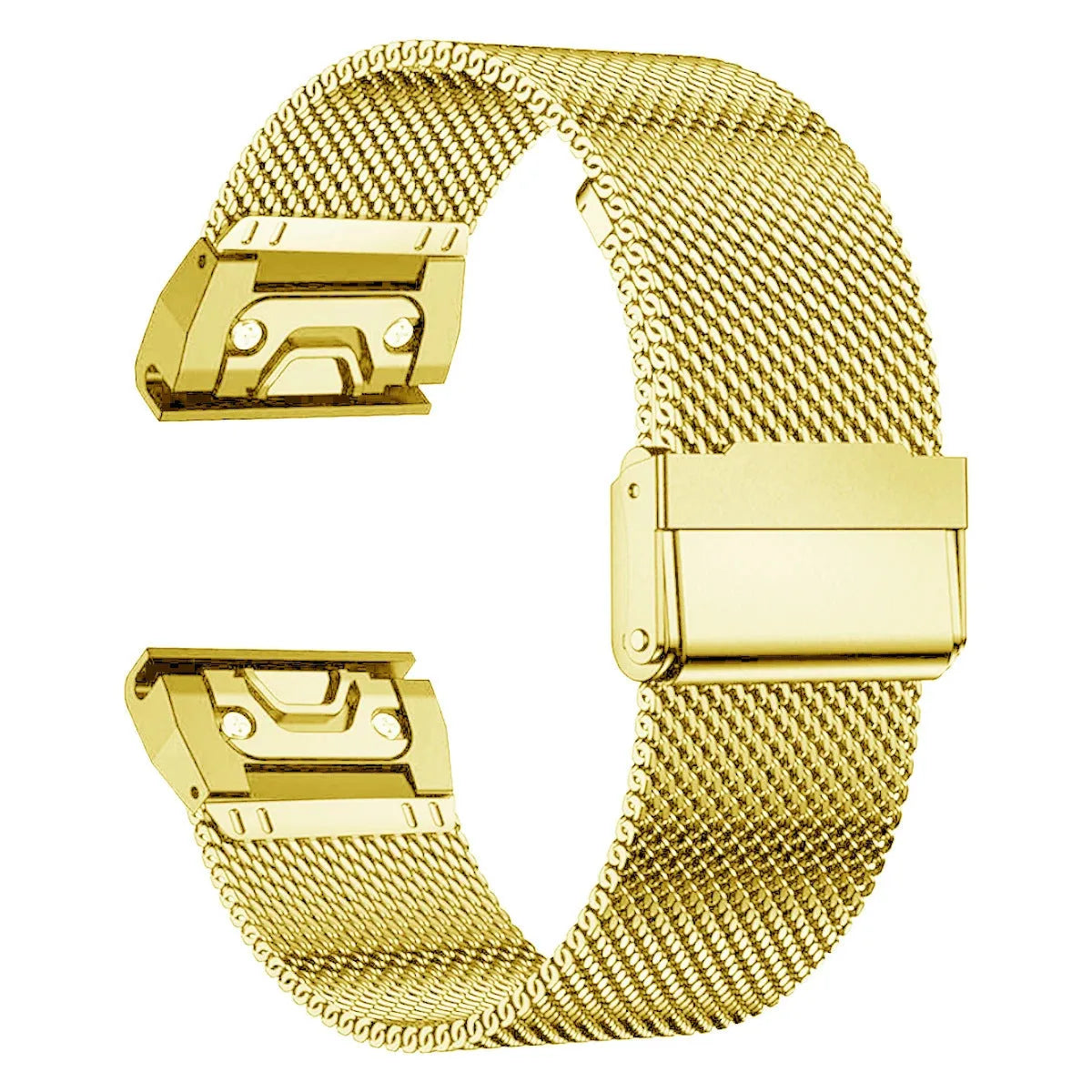 Stainless steel replacement watch strap for Garmin Fenix 7X 7 Pro 6X 6 models in silver, black, gold, rose gold.