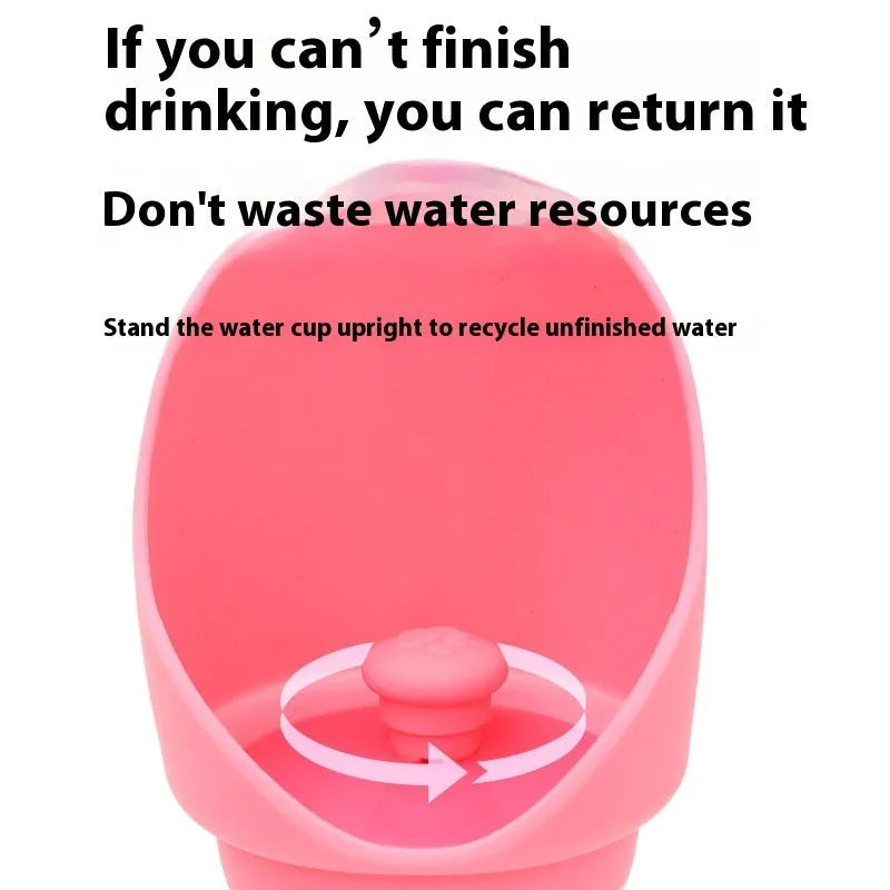 Portable silicone folding pet cup in 550ml size, collapsed for storage
