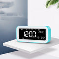 Multifunctional LED atmosphere light alarm clock with music function rectangular plastic blue pink