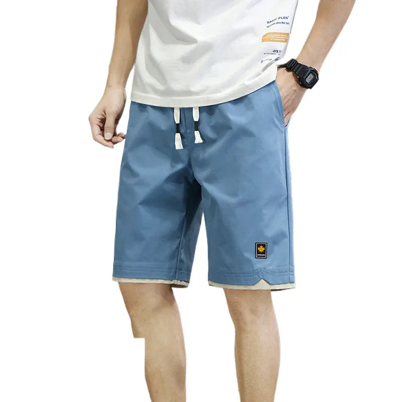 Straight loose casual beach shorts in micro-elastic polyester fabric available in multiple colours