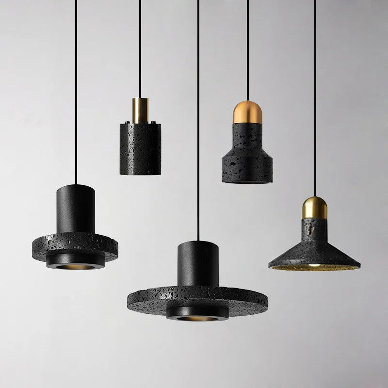 Industrial style iron bar table dining light with adjustable height mechanism in black and gold colour options