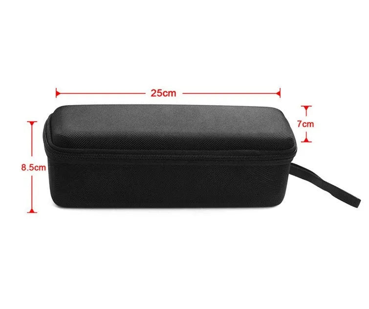Black nylon protective bag for Huawei Sound Joy speaker, with hand rope and mesh pocket, 25x7x8.5cm