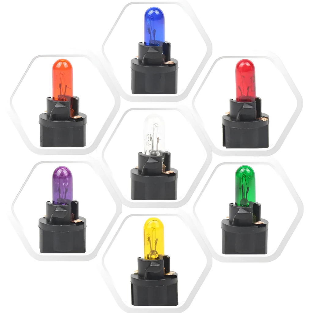 T5 12 volt 1.2 watt automotive bubble meter indicator light bulb with quartz glass.