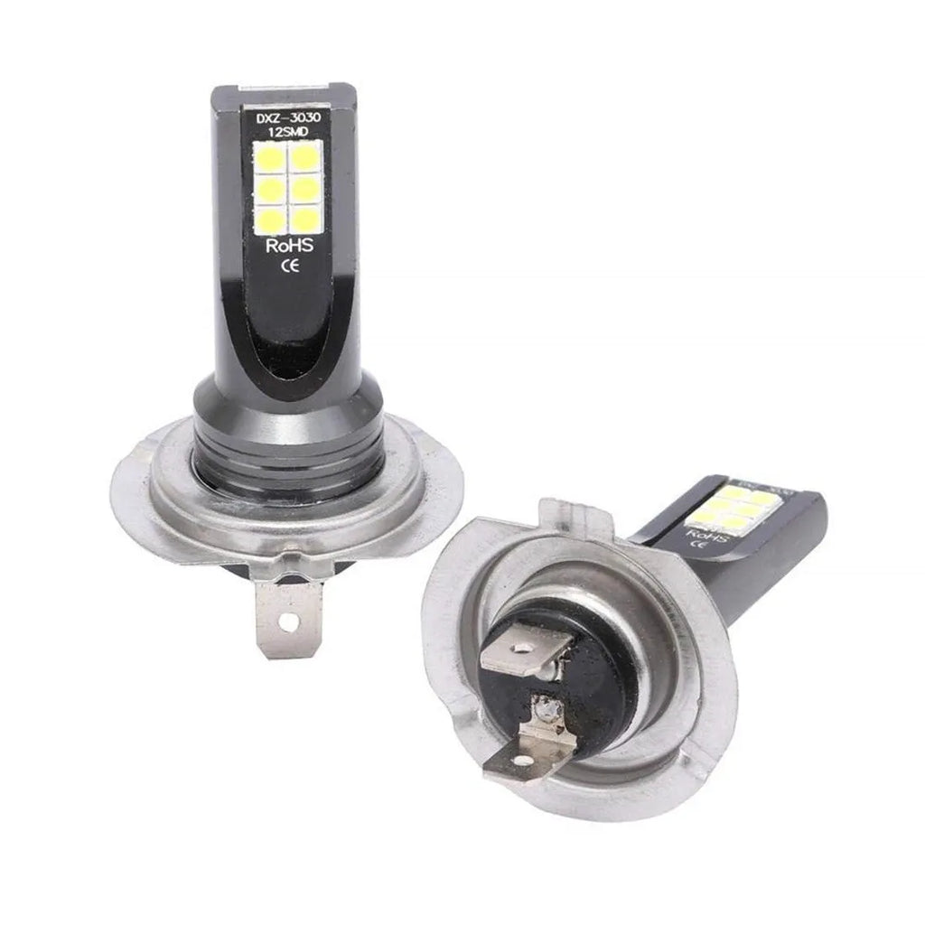 White aluminium H7 110W LED fog light bulb with 12 SMD LEDs for car headlight upgrade