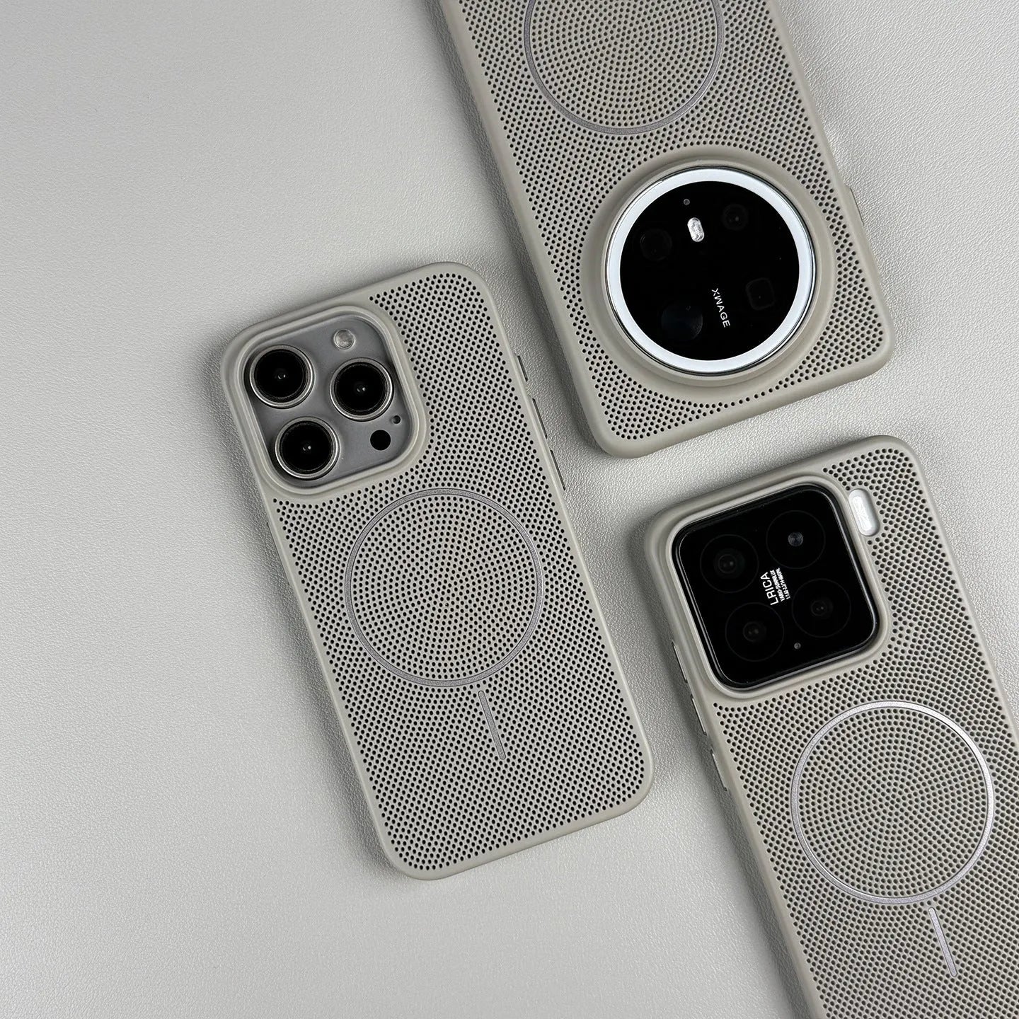 Frosted hard magnetic phone case with thin ring design on back for iPhone, shown in blue colour.