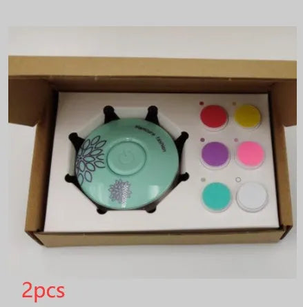 Red or green baby electric nail polisher with three grinding heads for newborn nail care