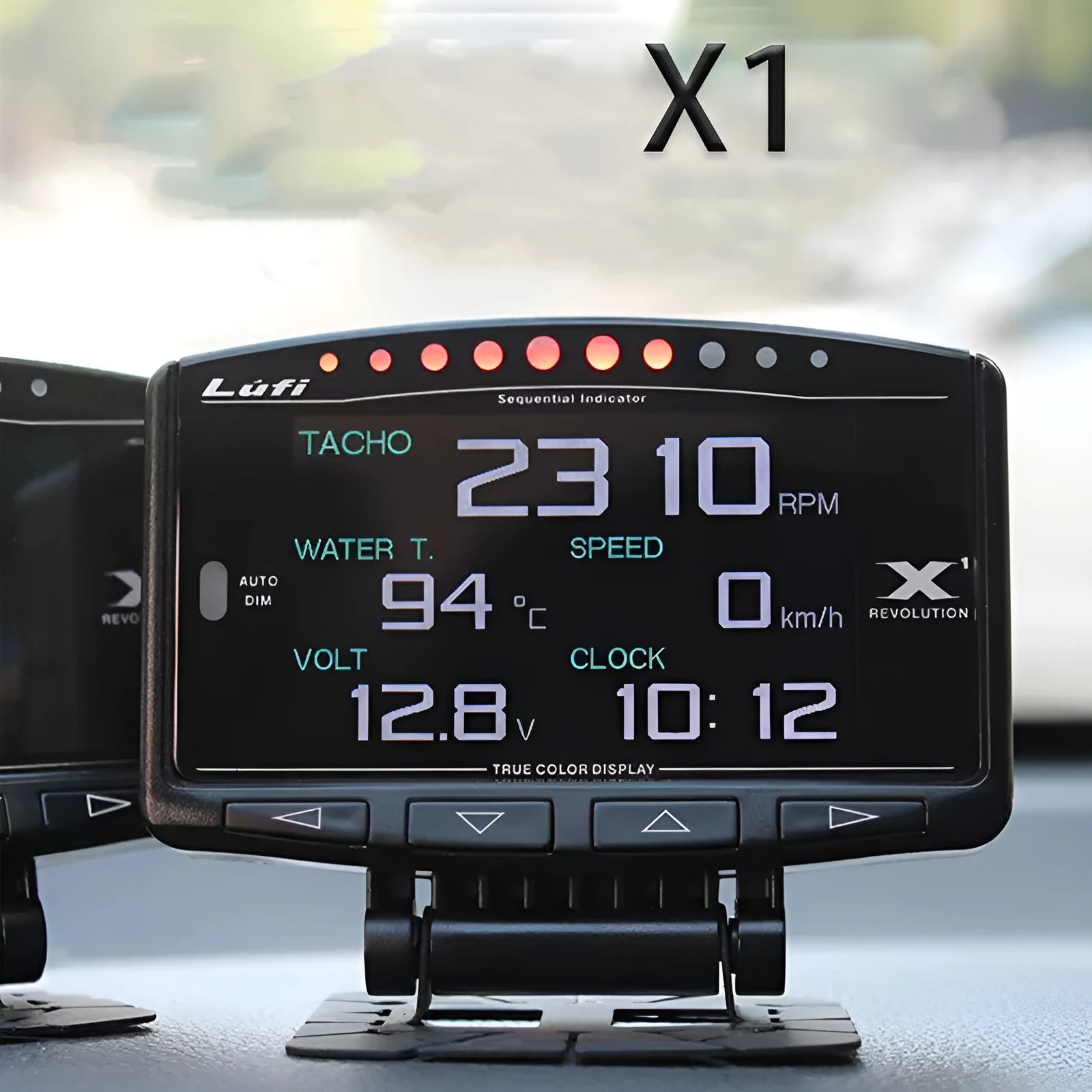 X1 automotive OBD instrument with LED display and metal housing for vehicle diagnostics